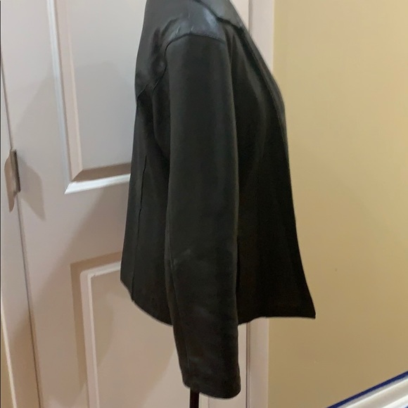 Genuine Black Leather Blazer - Picture 3 of 6